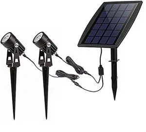 DLLT LED Solar Spot Lights Outdoor Landscape Spotlights, 2-in-1 Solar Powered Wall Lights-Low Voltage Outdoor Landscaping Light for Garden Yard Lawn Pathway Landscape Downlight, Warm White,Auto on/off