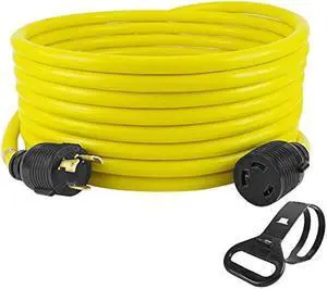 ACKING Extension Cord L6-30P/L6-30R SJTW 10GUAGE Generator Cord Adapter,Heavy Duty L6-30 Generator Power Cord up to 7500W (25FT)