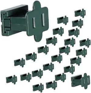 (25) Pack Vampire Plug, Slip and Slide Plug Add,Extension Cord Ends Male and Female, Replacement Electrical Plug 2 Prong, SPT-1 Wire (spt1 Female, Green)
