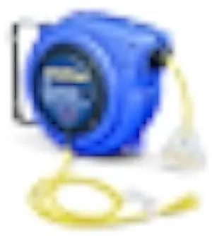 GOODYEAR Extension Cord Reel Extra Long 40 ft 14AWG 3C SJTOW, Triple Tap Connector, Heavy Duty, Slow Retraction Stop At Any Point