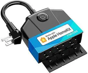 Outdoor Smart Plug, meross Outdoor Wi-Fi Outlet with 3 Independent Sockets Compatible with Apple Homekit, Alexa and SmartThings, Voice & Remote Control, Timer, 2.4 GHz only,Black