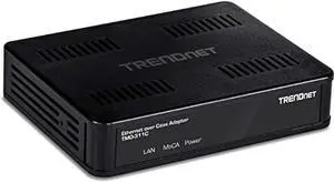 TRENDnet Ethernet Over Coax Adapter, Backward Compatible with MoCA 2.0, Gigabit LAN Port, Supports Net Throughput Up to 1Gbps, Supports Up to 16 Nodes On One Network, Black, TMO-311C