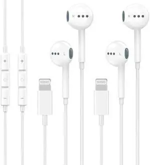 2 Pack Wired Headphones for iPhone Earbuds with Built-in Microphone & Volume Control Nosie Reduction Earphones Headsets Compatible with iPhone 14 13 12 11 Pro Max XS XR X 8 7, Support All iOS System