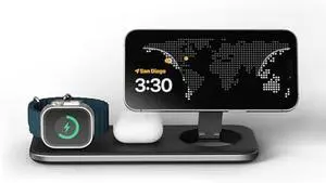 Satechi Qi2 Trio Wireless Charging Pad, 3 in 1 Wireless Charging Station, Qi2 15W Fast Charger for iPhone 17/16/15/14/13/12, 5W for AirPods and 5W for Apple Watch