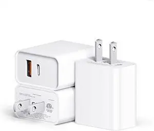 USB C Charger Block for iPhone 16, 3-Pack 20W Dual Port Fast Charger, Type C Charger Fast Charging Plug Adapter Compatible with iPhone 16 Pro Max 15 14 13 12 11, iPad, Samsung Galaxy and Android Phone