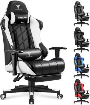 EXRACING Gaming Chair with 3D Adjustable Armrests, Cow Print Design, Ergonomic Office Chair with High Back, Computer Chair with Footrest,Comfy Diamond Stitching Sest, Game Chair for Adults