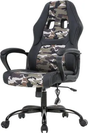 PayLessHere Gaming Chair Ergonomic Office Chair Computer Chair with Lumbar Support Ergonomic Pu Leather Adjustable Height Executive Chair for Women Men and Adults (Massage, Camo)