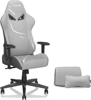 KARNOX Gaming Chair Ergonomic Computer Chair Lumbar Support Office Chair Adjustable Reclining Desk PC Chair with Armrest and Headrest for Adults Comfortable Racing Chair,Silver Grey