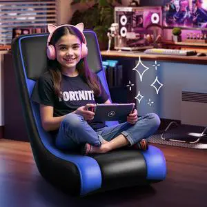 GTPLAYER Gaming Floor Chair Rocker  Rocking Floor Game Chair with Angle Limiter, Compact & Lightweight Gamer Seat  Royal Blue GTRACING Series