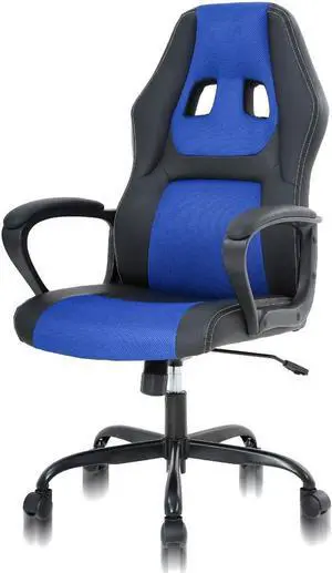 Office Chair Gaming Desk Racing Gaming Chair, PC Gaming Ergonomic Racing Heavy Duty Office Video Game Chair, PU Leather Racing Chair for Home Office Computer Gaming Chairs Video Game Chairs - Blue