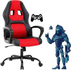 Gaming Chair Office Chair Ergonomic Video Game Chairs Adjustable Reclining Computer Chair with Lumbar Support Armrest Headrest Task Rolling Swivel Chair Game Chair for Adult Teen, Red