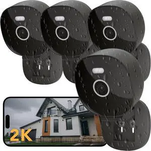 2K Security Camera, Outdoor/Indoor for Home, Pet, Baby, Nanny, IP65 Wterproof Color Night Vision, White Light & Siren, Recording, Motion Detection, Compatible with Alexa,Black-4P 2K Security Camera, Outdoor/Indoor for Home, Pet, Baby, Nanny, IP65 Wterproof Color Night Vision, White Light & Siren, Recording, Motion Detection, Compatible with Alexa,Black-4P