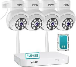 Wireless Pro, 3K &10CH5MP Outdoor Security Camera System Wireless, 4pcs WiFi Cameras Home Security System Video Surveillance with 1TB HDD, 7/24 Record,100FT Color Night Vision,Auto Track,2 way Talk