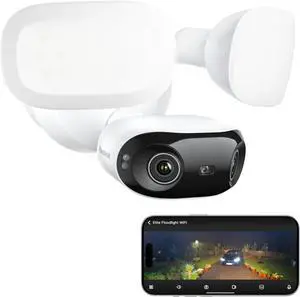 REOLINK Elite Floodlight WiFi, 4K 8MP 180° Panoramic Wired Floodlight Camera, Adjustable 3000 Lumens, Local AI Video Search, Dual-Band Wi-Fi 6, 24/7 Recording, No Monthly Fees, 100~240V AC Hardwired