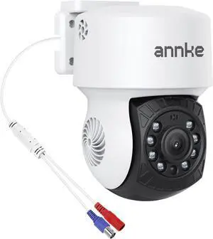 ANNKE 1080P 2MP AHD CCTV Home Surveillance Dome PT Wired Camera with 350° pan and 90° tilt, 100ft IR Night Vision, IP65 Weatherproof Security AddOn Cam for Outdoor Use, Wide Compatibility - APT200