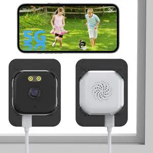 ANYQOO 3MP 2K Window Camera, Indoor/Outdoor Security 2.4GHz & 5GHz WiFi Camera for Home Security, ChroMax AI Color Night Vision, Person/Motion Detection, 24/7 Recording, Easy Install 2Pack