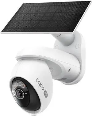 Tapo 4K Outdoor Camera Wireless, Battery Camera w/Solar Panel, Pan/Tilt, 360° View, 24/7 Capture, Free Person/Vehicle Detection, Night Vision, SD/Cloud, Works w/Alexa and Google Home, VistaCam 360