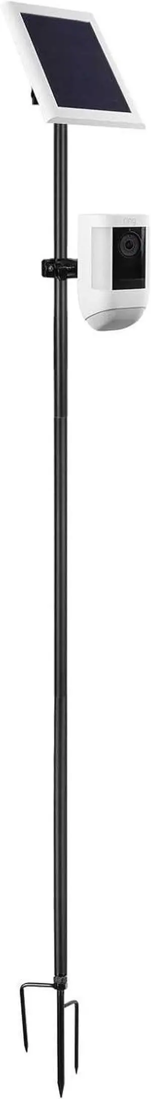 31.49 or 47.24 inch Ground Stake Mount Stand with Solar Panel Mount for Ring, Blink, Arlo, Eufy, Wyze, Google Nest, Simplisafe Cameras and Solar Panels Ground Stake BracketBlack