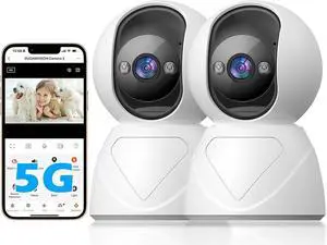 3MP Indoor Security Camera, 5G WiFi 360° Pan/Tilt Home Cameras for Baby Monitor/Pet/Elder/Kids/Bedroom, Auto-Focus and Zoom,Motion Tracking,2-Way Audio,Siren,3 Night Vision,Cloud&SD Card