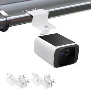 2Pack Gutter Mount Compatible with eufy Security SoloCam S220/C210, eufyCam 2C/2C Pro, 3/S330, 2/2 Pro, 3C/S300, 360°Adjustable Weatherproof Mounting Bracket for Eufy Security Camera - White