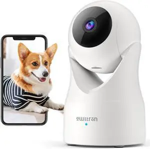 owltron Indoor Security Camera 2K, 360° Cameras for Home Security with Motion Detection, 2.4G WiFi for Baby/Pet/Nanny/Camara with Night Vision, Siren Alarm & 2-Way Audio, Compatible with Alexa