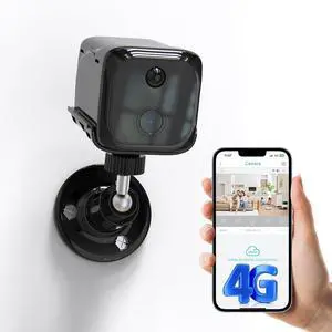 No WiFI Security Camera, Cellular Security Camera Indoor, 4G LTE Surveillance Cam for Home, Not Support WiFi, Smart Human Detection, 20 Day Standby Battery Life, Auto Night Vision, Built-in SIM Card