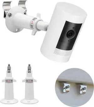Haoyou Ring Camera Vinyl Siding Wall Mounts No Drill 360 Degree Adjustable, Compatible with Ring Stick up Cam & Ring Outdoor Cam Plus (2Pack White)