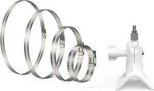 Holicfun No-Drill Outdoor Security Camera Pole Mount, Universally Compatible with Ring, Blink, Eufy, Wyze, Arlo, Google Nest, Simplisafe Cameras, and More - White