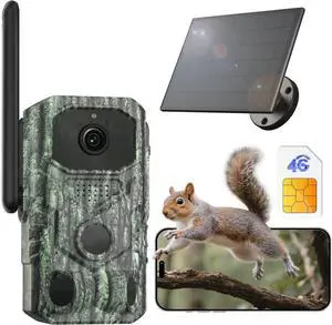 XEGA 4G LTE Cellula Trail Camera3 PIR Sensor2K No WiFi Game Camera with APP Live Streaming,No Glow 940nm Night Vision,0.1s Trigger Instant Alarm,2-Way Talk,7800mAh Battery,GPS IP66,Build-in SIM Card