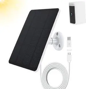 TEKCAM Solar Panel Compatible with WYZE Battery Cam Pro Camera Wireless Outdoor, 4W 5V Solar Panel with 10ft Micro USB Charging Cable for Outdoor Battery Powered Security Camera,Adjustable Wall Mount