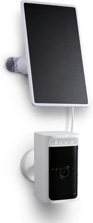 Wasserstein Solar Panel (2W 5V) Compatible with Wyze Cam Pro - Continuous Power for Your Surveillance Camera (White) (Camera NOT Included)