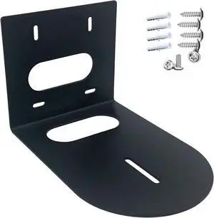 PTZ Camera Wall Mount Bracket - Heavy-Duty Solid Metal Universal Mount for All PTZ Cameras, Includes Mounting Screws, Adjustable Compact Space-Saving Design (Black)