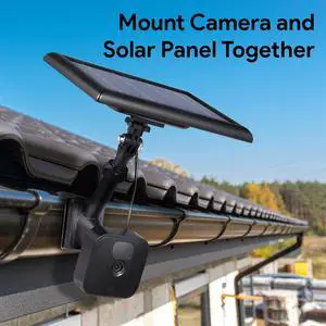 Wasserstein 2-in-1 Universal Gutter Mount for Camera & Solar Panel Compatible with Wyze, Blink, Ring, Arlo, Eufy Camera (Black)