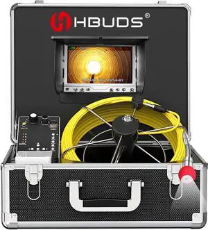 Pipe Pipeline Inspection Camera, Drain Sewer Industrial Endoscope HBUDS Waterproof IP68 Snake Video System with 7 Inch LCD Monitor 1000TVL Camera