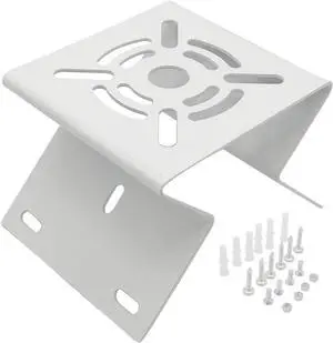 Medium Size External Corner Wall Mount Iron Plate Vertical Bracket for PTZ CCTV Surveillance Camera Metal Holder White