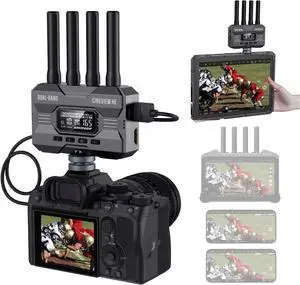 Accsoon CineView HE Wireless HDMI Video Transmitter&Receiver, UVC Livestream HDMI Camera Transmitter 1200ft RNG. 60ms LAT, Up to 4 RX or APPs Monitoring(iOS/Android),1080p Videography Filmmaking