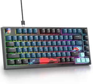 Guffercty kred 75% Percent Keyboard Gasket Mount, Hot-swappable RGB Wired Mechanical Gaming Keyboard Programmable with Quiet Pre-lubed Switches for Mac/Win (75% Monster)