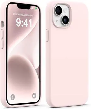 AOTESIER Compatible with iPhone 14 Case, Full Body Food-Grade Silicone Wear-Resistant, Anti-Drop Protection with Soft Anti-Scratch Microfiber Lining Phone Case for iPhone 14, 6.1 inch, Chalk Pink