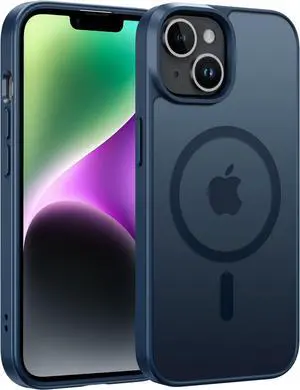 FNTCASE for iPhone 13/14 Phone Case: iPhone 16e Case Magnetic Translucent Matte Back Cover Metal Button Military Grade Protection Shockproof Shell Full Body Protective Slim Cell Phonecase