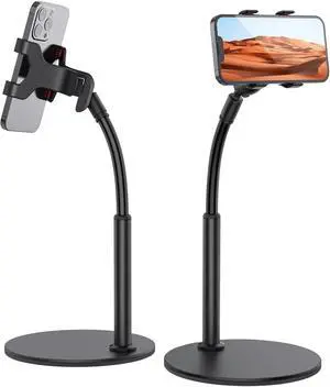 Cell Phone Stand, Adjustable Phone Holder for Desk, Gooseneck Flexible Arm Universal Phone Stand, Thick Case Aluminum Alloy Desktop Phone Holder Compatible with 3.5"-6.5" Device (Black) Cell Phone Stand, Adjustable Phone Holder for Desk, Gooseneck Flexible Arm Universal Phone Stand, Thick Case Aluminum Alloy Desktop Phone Holder Compatible with 3.5"-6.5" Device (Black)