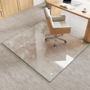 Tempered Glass Chair Mat for Carpet & Hard Floor, 42"x48" Office Chair Mat - Heavy Duty & Scratch Resistant, Non-Slip Pads, Rounded Corners & Polished Edges Tempered Glass Chair Mat for Carpet & Hard Floor, 42"x48" Office Chair Mat - Heavy Duty & Scratch Resistant, Non-Slip Pads, Rounded Corners & Polished Edges