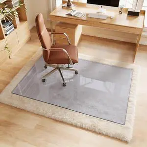 Tempered Glass Chair Mat, 40"x60" Office Chair Mat, Grey Carpet Protector Mat for Office Chair, Hides Dirt/Fur, Noise-Free Gliding Shatterproof for Pet/Kid/Family Tempered Glass Chair Mat, 40"x60" Office Chair Mat, Grey Carpet Protector Mat for Office Chair, Hides Dirt/Fur, Noise-Free Gliding Shatterproof for Pet/Kid/Family