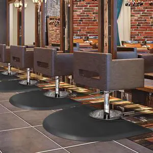 Salon mats for Hair Stylist 3x5 Barber Shop Salon Floor Chair Mat -Black Semi Circle Hair Stylist Station Anti Fatigue Salon Mats -1/2" Thick Salon Standing Mat Salon mats for Hair Stylist 3x5 Barber Shop Salon Floor Chair Mat -Black Semi Circle Hair Stylist Station Anti Fatigue Salon Mats -1/2" Thick Salon Standing Mat