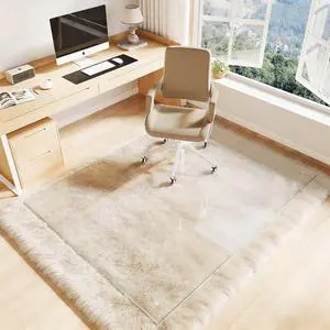 Glass Chair Mat, 46"x60" Office Chair Mat for Hardwood Floor, Clear Carpet Protector Mat for Office Chair, 4 NonSlip Pads, Noise-Free Gliding Shatterproof for Home Office Desk Glass Chair Mat, 46"x60" Office Chair Mat for Hardwood Floor, Clear Carpet Protector Mat for Office Chair, 4 NonSlip Pads, Noise-Free Gliding Shatterproof for Home Office Desk