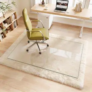 Tempered Glass Chair Mat, 40"x60" Office Chair Mat for Hardwood Floor, Clear Computer Chair Mat, 4 NonSlip Pads, Smooth Glide & Easy Clean, Carpet Hardwood Floor Protector Tempered Glass Chair Mat, 40"x60" Office Chair Mat for Hardwood Floor, Clear Computer Chair Mat, 4 NonSlip Pads, Smooth Glide & Easy Clean, Carpet Hardwood Floor Protector