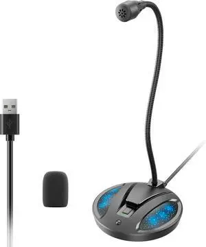 Plug & Play USB Computer Microphone, Flexible Gooseneck Desk Microphone for Podcasting, Streaming, Conference, Noise Canceling Microphone with Mute Button LED for PC/Mac Plug & Play USB Computer Microphone, Flexible Gooseneck Desk Microphone for Podcasting, Streaming, Conference, Noise Canceling Microphone with Mute Button LED for PC/Mac