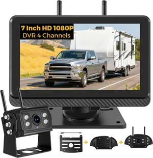 Wireless Backup Camera for Truck RV with 7" Monitor and AHD 1080P Camera Wireless Backup Camera for Truck RV with 7" Monitor and AHD 1080P Camera