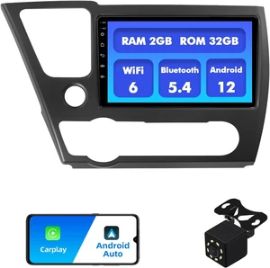 2+32G Android 12 Double Din Car Stereo for Honda Civic 2013-2015 with 9 Inch Touchscreen Radio Built-in Wireless Carplay/Android Auto/GPS/Bluetooth/FM/AUX-in/SWC/Backup Camera (with Air Outlet) 2+32G Android 12 Double Din Car Stereo for Honda Civic 2013-2015 with 9 Inch Touchscreen Radio Built-in Wireless Carplay/Android Auto/GPS/Bluetooth/FM/AUX-in/SWC/Backup Camera (with Air Outlet)