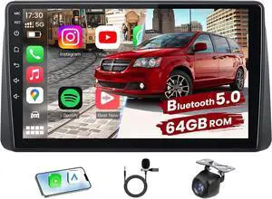 Car Radio Stereo for Dodge Grand Caravan 2011-2020, 9" HD Touch Screen with CarPlay Android Auto FM 5GWiFi GPS Bluetooth Backup Camera SWC Car Radio Stereo for Dodge Grand Caravan 2011-2020, 9" HD Touch Screen with CarPlay Android Auto FM 5GWiFi GPS Bluetooth Backup Camera SWC