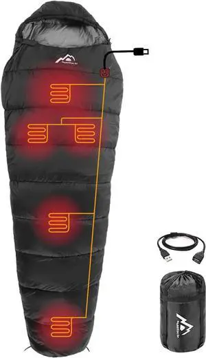 Heated Sleeping Bag 5pcs Multi USB Power Support Heating Pads,Operated with Battery Power Bank or Other USB Power Supplies, Portable Compact Bag, Mummy Style. Heated Sleeping Bag 5pcs Multi USB Power Support Heating Pads,Operated with Battery Power Bank or Other USB Power Supplies, Portable Compact Bag, Mummy Style.